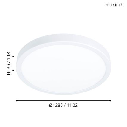 Eglo - LED Zatemnitvena stropna svetilka LED/20W/230V