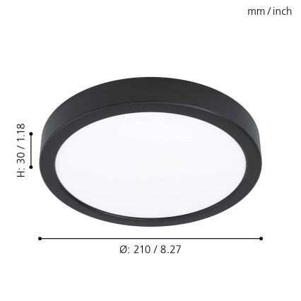 Eglo - Stropna LED svetilka z zatemnitvijo, 16,5W/230V, premer 21 cm