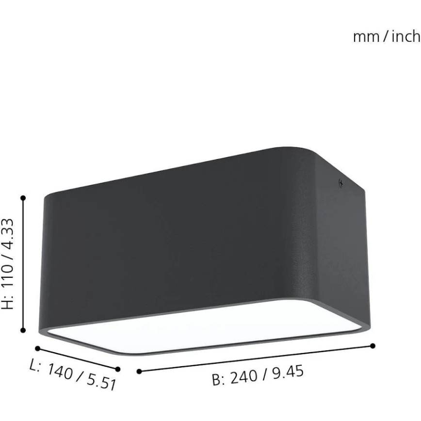 Eglo 99284 - Stropna svetilka GRIMASOLA 2xE27/28W/230V