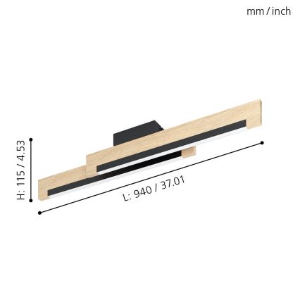 Eglo - LED Zatemnitvena stropna svetilka 2xLED/10W/230V