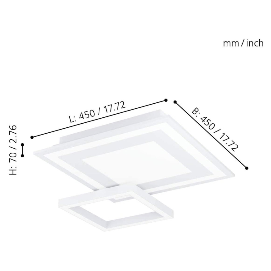 Eglo - LED RGB Zatemnitvena stropna svetilka SAVATAEILA-C LED/20W/230V