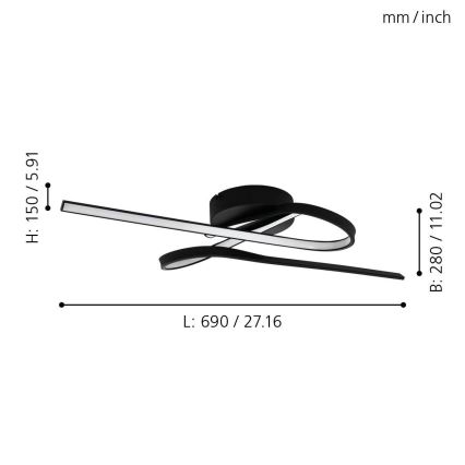 Eglo - LED Stropna svetilka LED/21W/230V