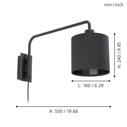 Eglo - Stenska svetilka 1xE27/40W/230V