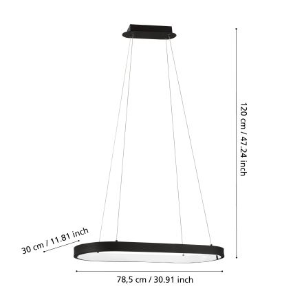 Eglo - LED Zatemnitveni lestenec na vrvici CODRIALES LED/30W/230V