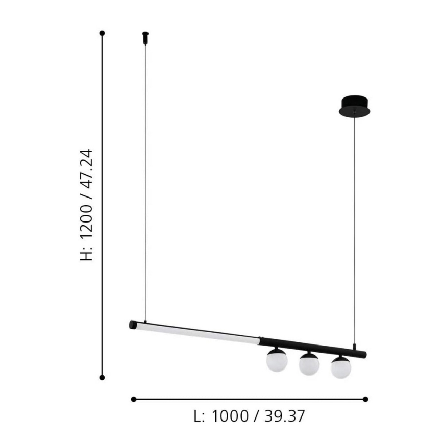 Eglo - LED Lestenec na vrvici LED/22W/230V