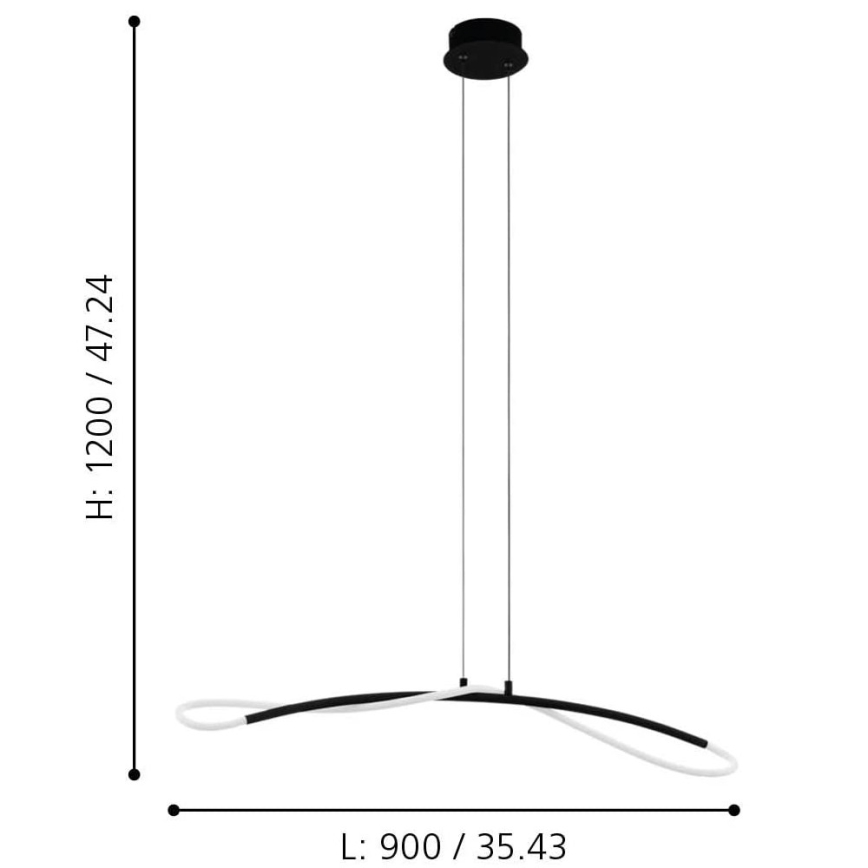 Eglo - LED Lestenec na vrvici LED/20W/230V