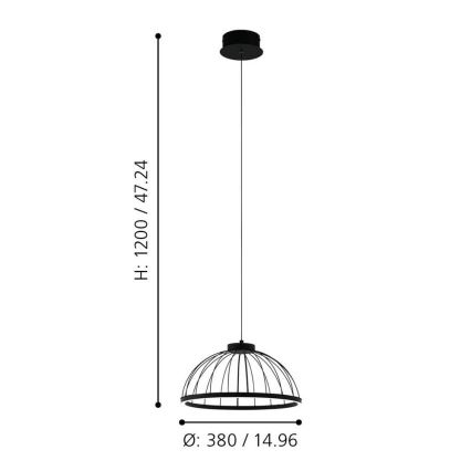 Eglo - LED Lestenec na vrvici LED/22W/230V