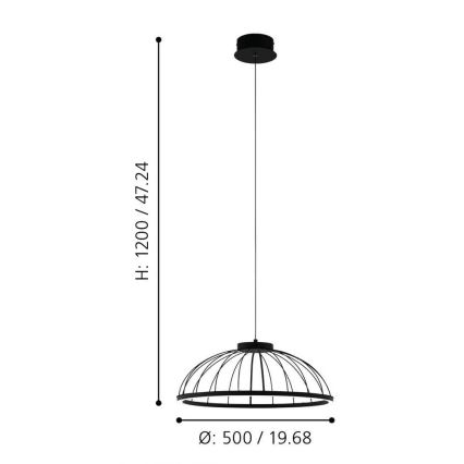 Eglo - LED Lestenec na vrvici LED/27W/230V