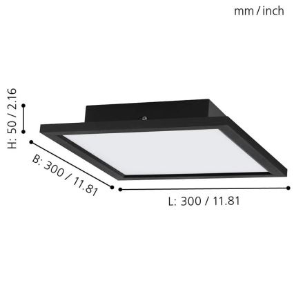 Eglo - LED RGB Zatemnitvena stropna svetilka SALOBRENA-C LED/16W/230V + Daljinski upravljalnik