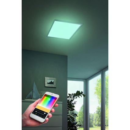 Eglo - LED RGB stropna svetilka SALOBRENA-C z možnostjo zatemnitve LED/16W/230V 30x30 cm + daljinski upravljalnik
