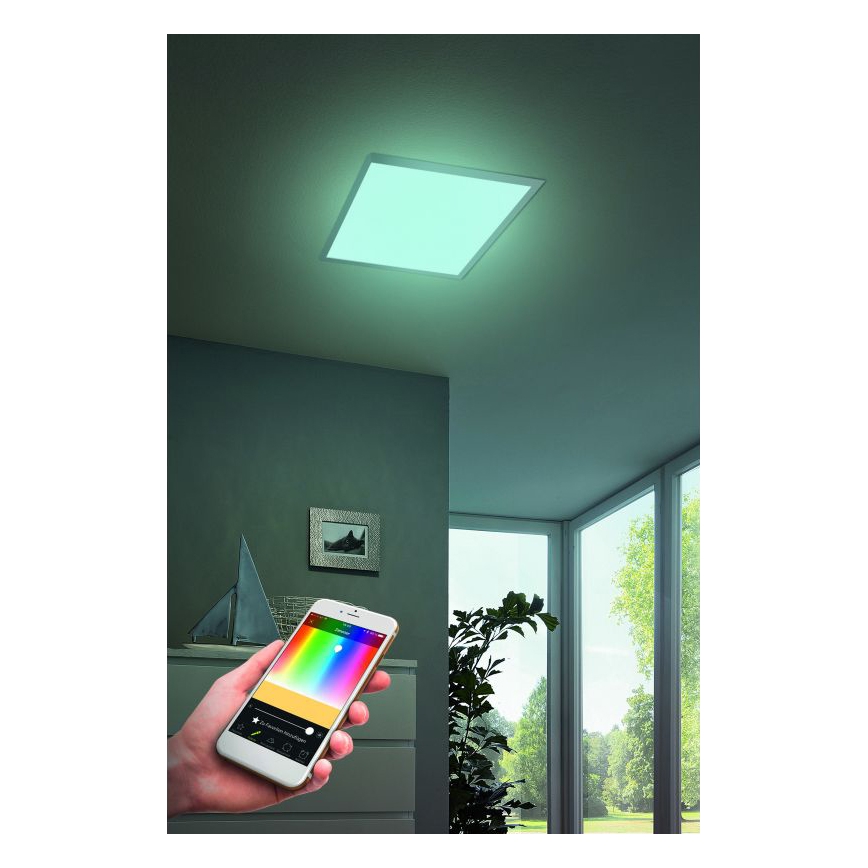 Eglo - LED RGB stropna svetilka SALOBRENA-C z možnostjo zatemnitve LED/16W/230V 30x30 cm + daljinski upravljalnik