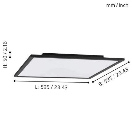 Eglo - LED RGB Zatemnitvena stropna svetilka SALOBRENA-C LED/30,5W/230V + Daljinski upravljalnik