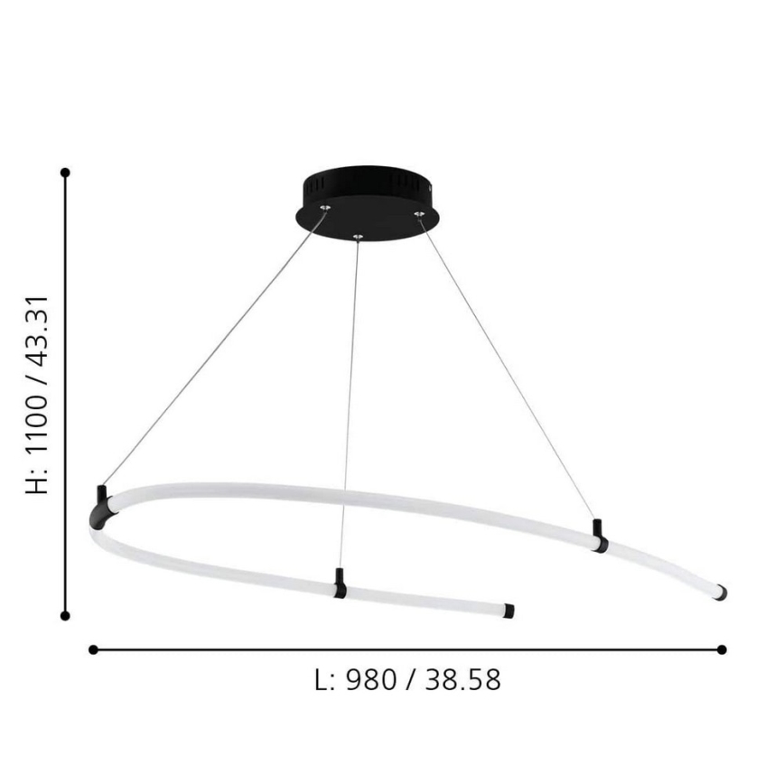 Eglo - LED Lestenec na vrvici LED/27W/230V