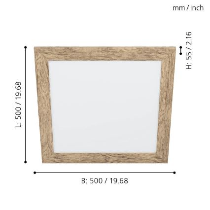 Eglo 99435 - LED stropna svetilka PIGLIONASSO LED/20W/230V 500x500 mm