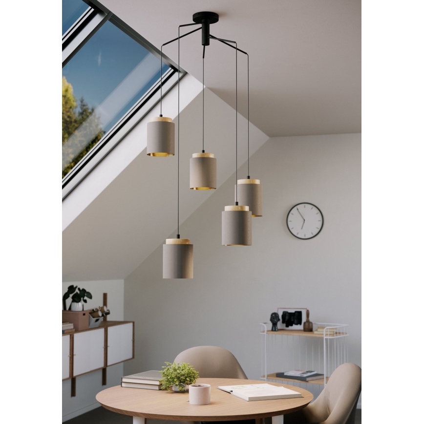 Eglo - Lestenec na vrvici 5xE27/40W/230V spider
