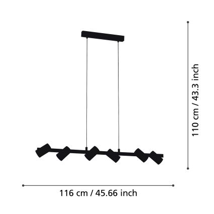 Eglo - Lestenec na vrvici 6xE14/25W/230V