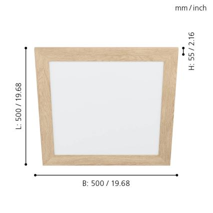 Eglo 99471 - LED stropno svetilo PIGLIONASSO LED/20W/230V 500x500 mm