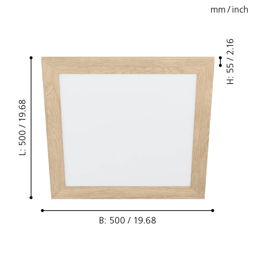 Eglo 99471 - LED stropno svetilo PIGLIONASSO LED/20W/230V 500x500 mm