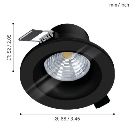 Eglo - LED Zatemnitvena kopalniška vgradna svetilka LED/6W/230V 2700K IP44