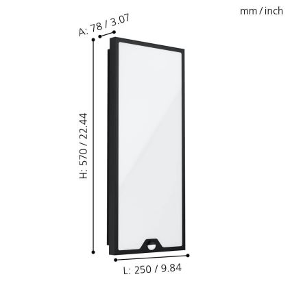 Eglo - LED Zunanja svetilka s senzorjemCASAZZA LED/18,5W/230V IP44