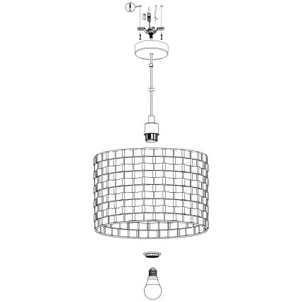 Eglo - Lestenec na vrvici 1xE27/40W/230V pr. 38 cm