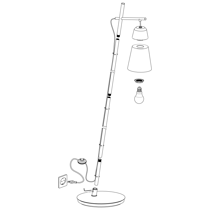 Eglo 99547 - Stoječa svetilka CANTERRAS 1xE27/40W/230V