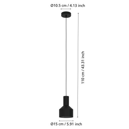 Eglo - Lestenec na vrvici 1xE27/40W/230V