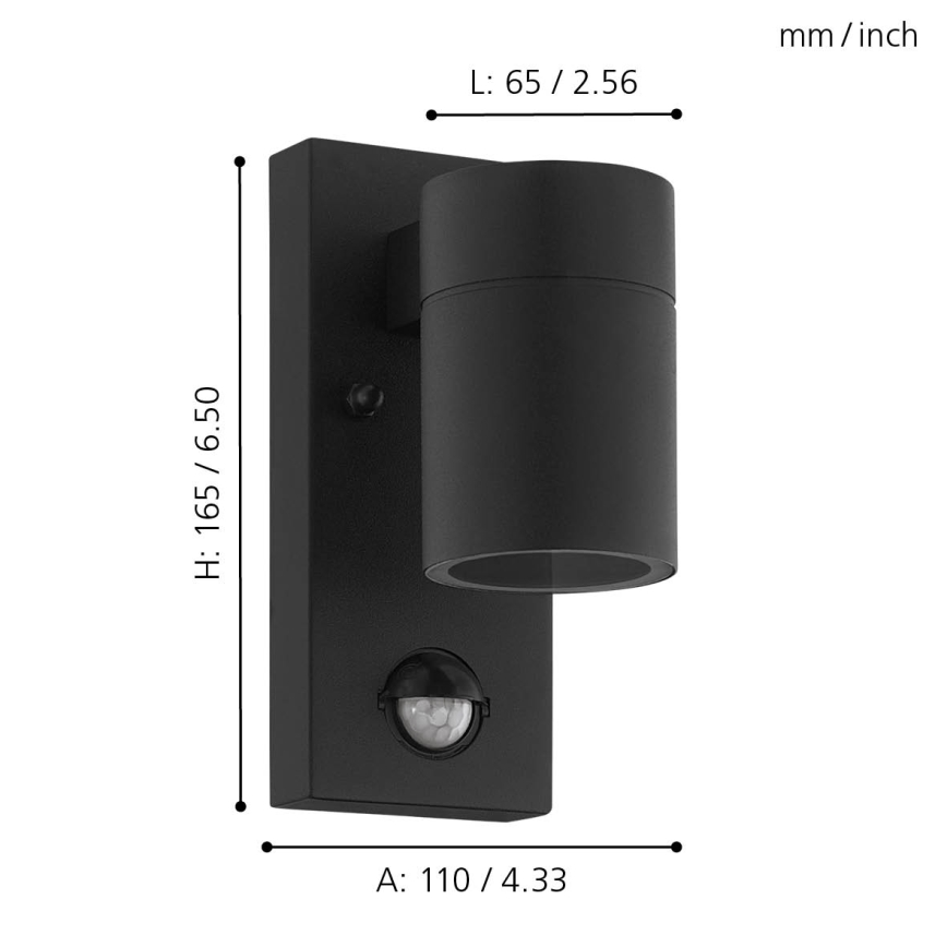 Eglo - LED Zunanja stenska svetilka s senzorjem 1xGU10/3W/230V IP44