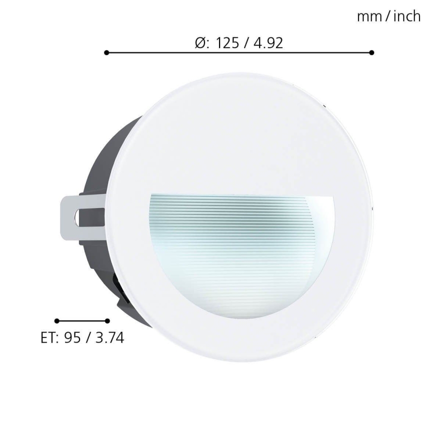 Eglo - LED Zunanja vgradna svetilka LED/2,5W/230V IP65 bela