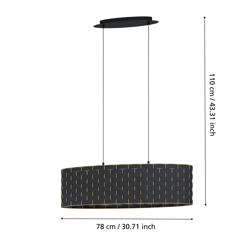 Eglo - Lestenec na vrvici 2xE27/40W/230V