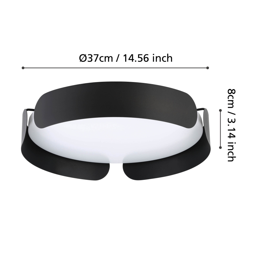 Eglo - LED stropna svetilka LED/20W/230V premer 37 cm črna