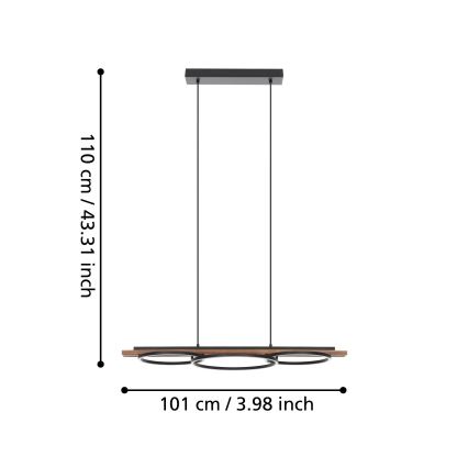 Eglo - LED Zatemnitveni lestenec na vrvici LED/40,5W/230V