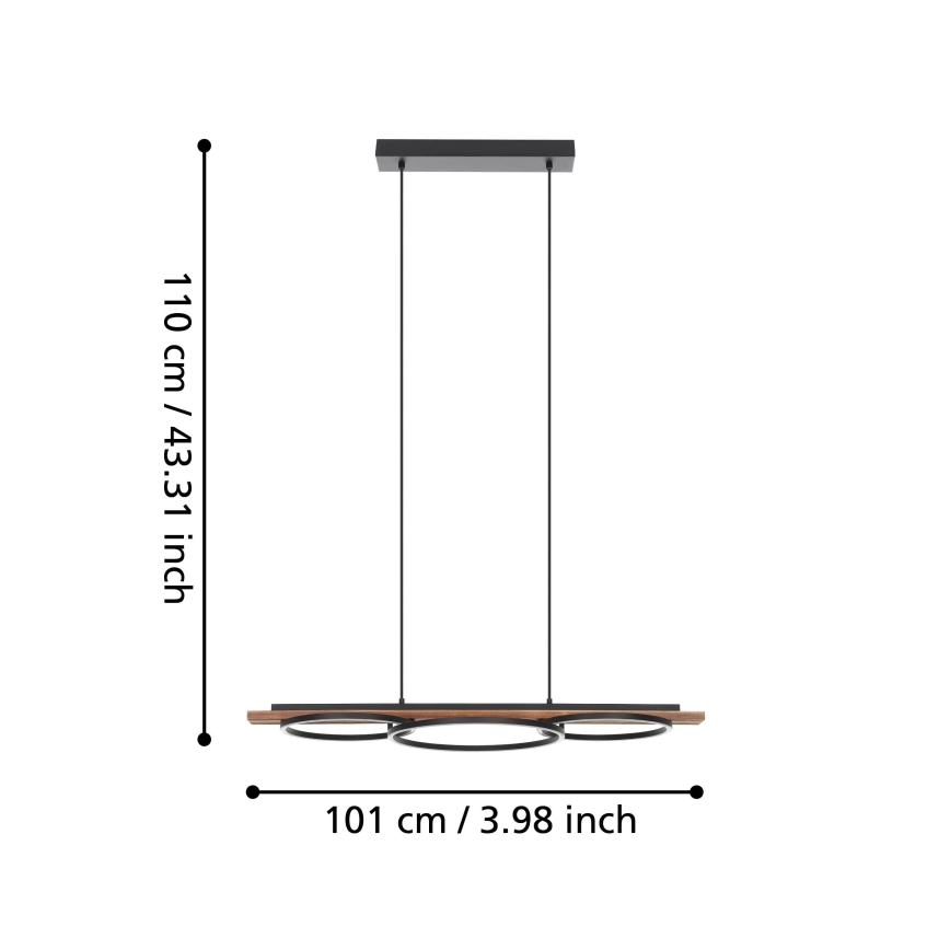Eglo - LED Zatemnitveni lestenec na vrvici LED/40,5W/230V