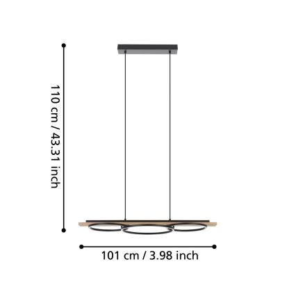 Eglo - LED Zatemnitveni lestenec na vrvici LED/40,5W/230V