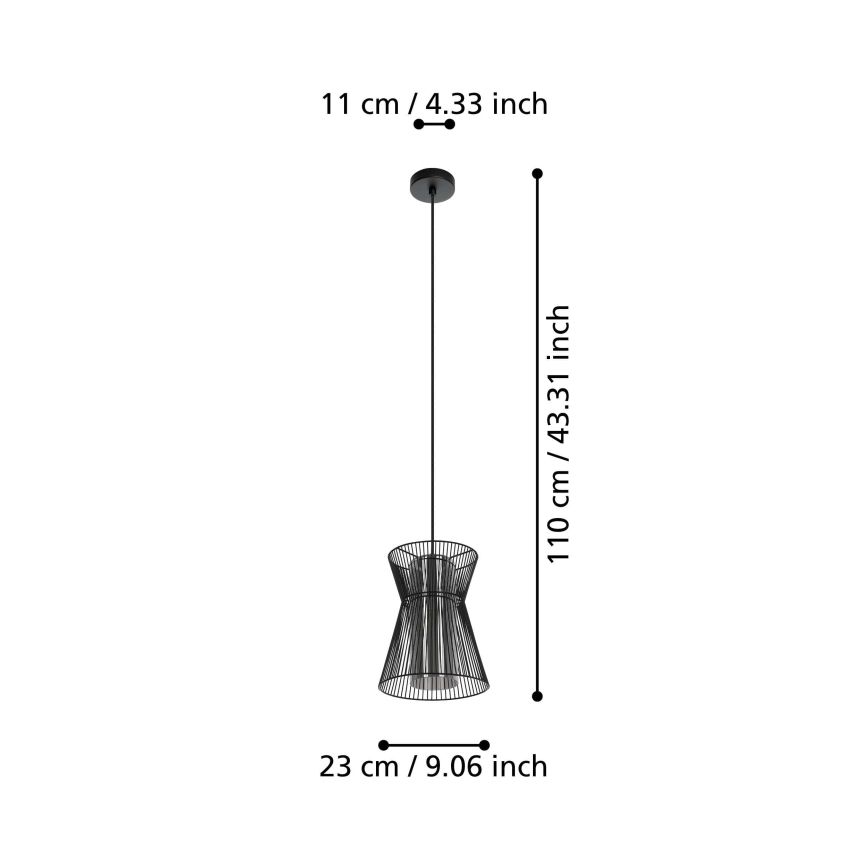 Eglo - Lestenec na vrvici 1xE27/40W/230V črn