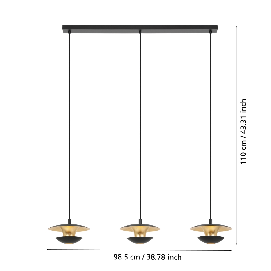 Eglo - LED Lestenec na vrvici 3xGU10/4,5W/230V