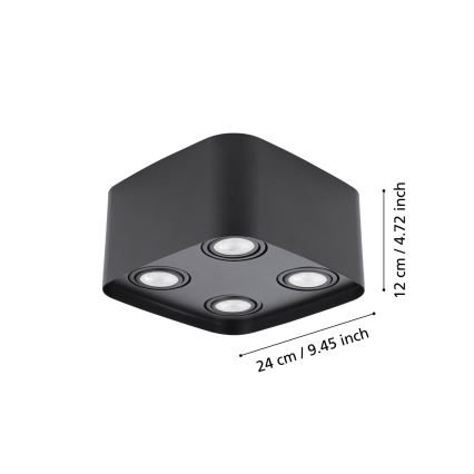 Eglo - LED RGBW Zatemnitveni reflektor 4xGU10/5W/230V ZigBee