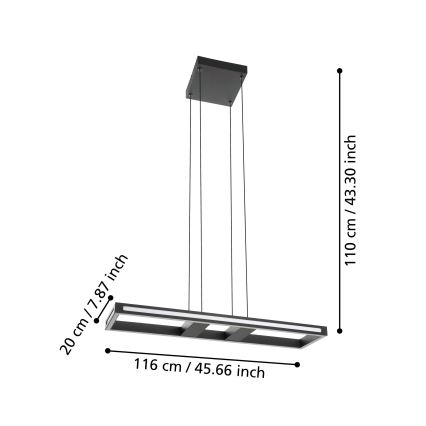 Eglo - LED Zatemnitveni lestenec na vrvici LED/21W/230V 2700-6500K