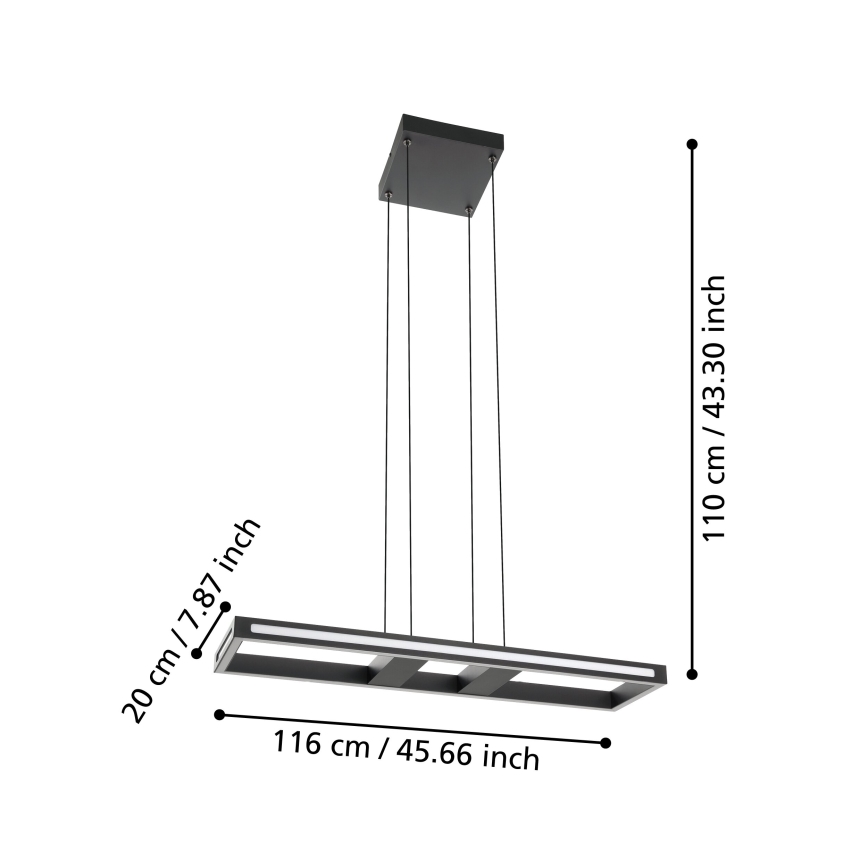 Eglo - LED Zatemnitveni lestenec na vrvici LED/21W/230V 2700-6500K