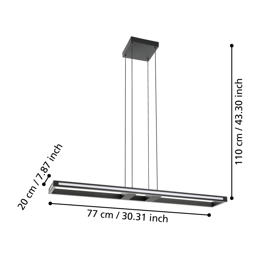 Eglo - LED Zatemnitveni lestenec na vrvici LED/33W/230V 2700-6500K