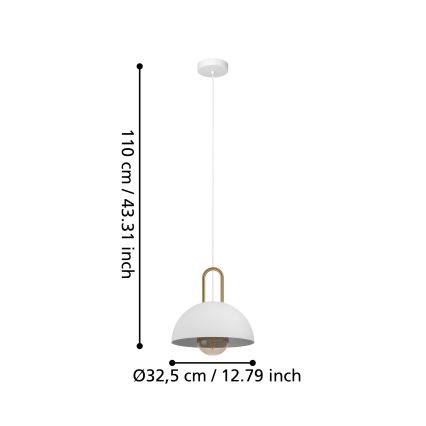 Eglo - Lestenec na vrvici 1xE27/40W/230V bel