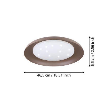Eglo 99704 - LED stropna svetilka PENJAMO LED/17,1W/230V rjava