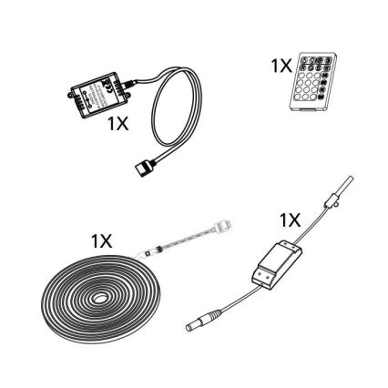 Eglo - LED Zatemnitveni trak 5m LED/23W/24/230V 2700-6500K + Daljinski upravljalnik