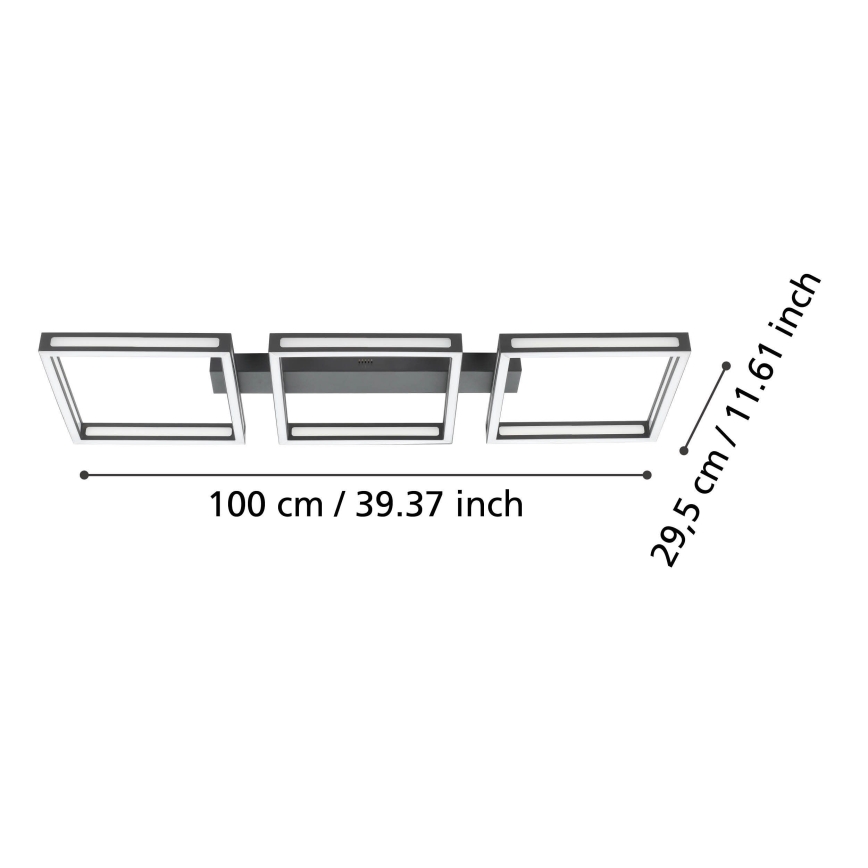 Eglo - LED Stropna svetilka 3xLED/11,2W/230V črna