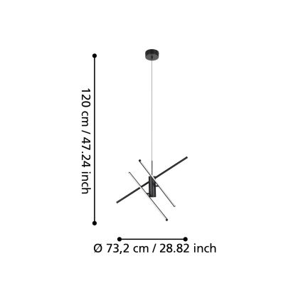 Eglo - LED Zatemnitveni lestenec na vrvici LED/29W/230V