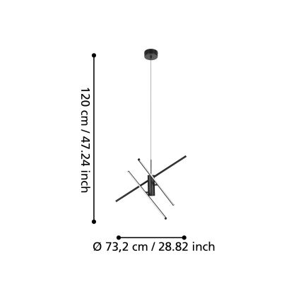 Eglo - LED Zatemnitveni lestenec na vrvici LED/29W/230V