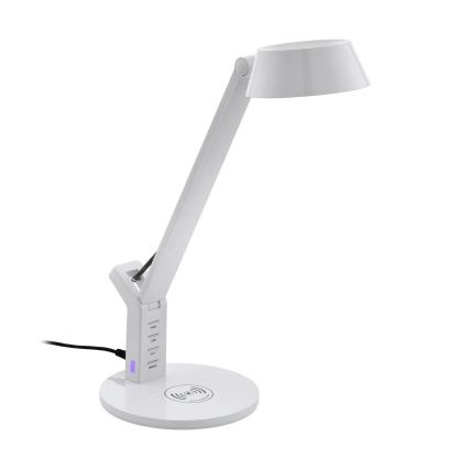 Eglo - LED Zatemnitvena namizna svetilka na dotik z brezžičnim polnilnikom LED/4,8W/230V bela