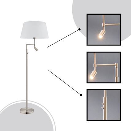 Eglo/Edi Light - LED Talna svetilka SANTANDER 1xE27/11W/230V + LED/2,3W mat krom