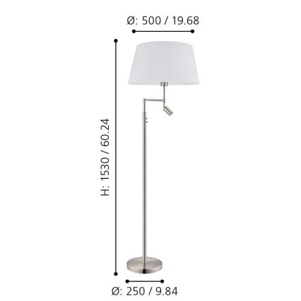 Eglo/Edi Light - LED Talna svetilka SANTANDER 1xE27/11W/230V + LED/2,3W mat krom
