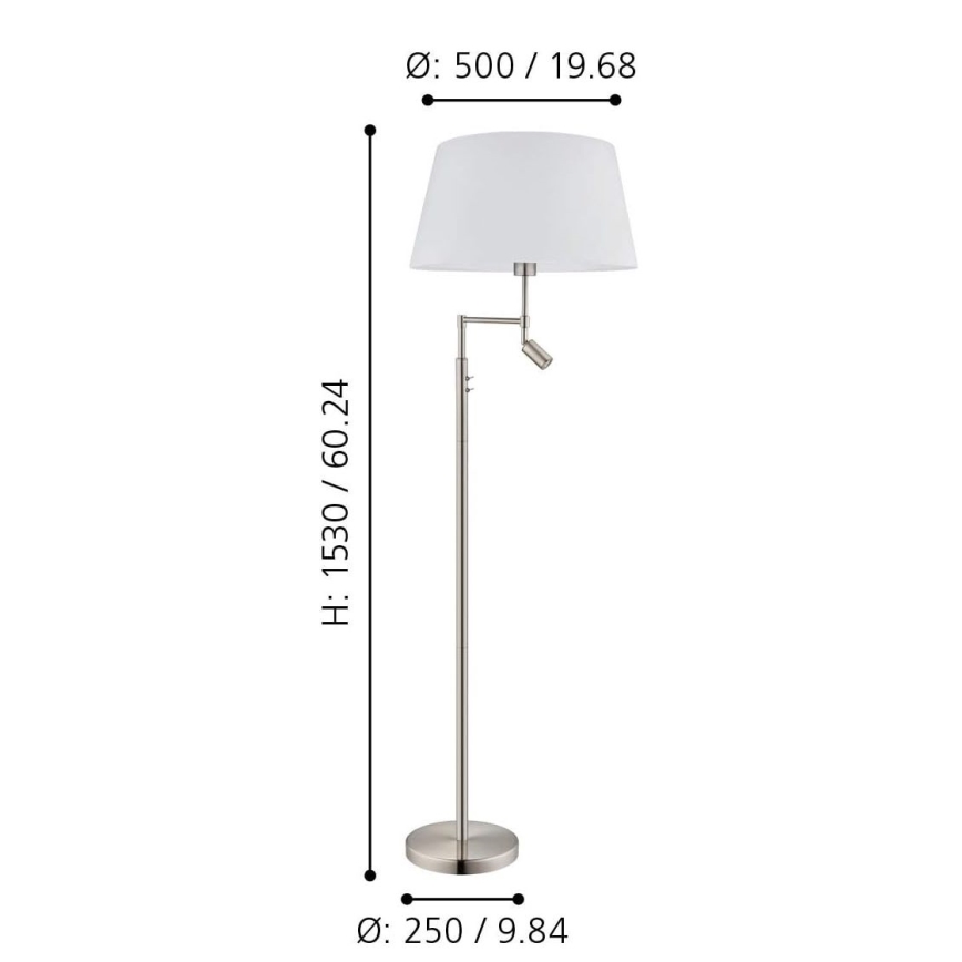 Eglo/Edi Light - LED Talna svetilka SANTANDER 1xE27/11W/230V + LED/2,3W mat krom
